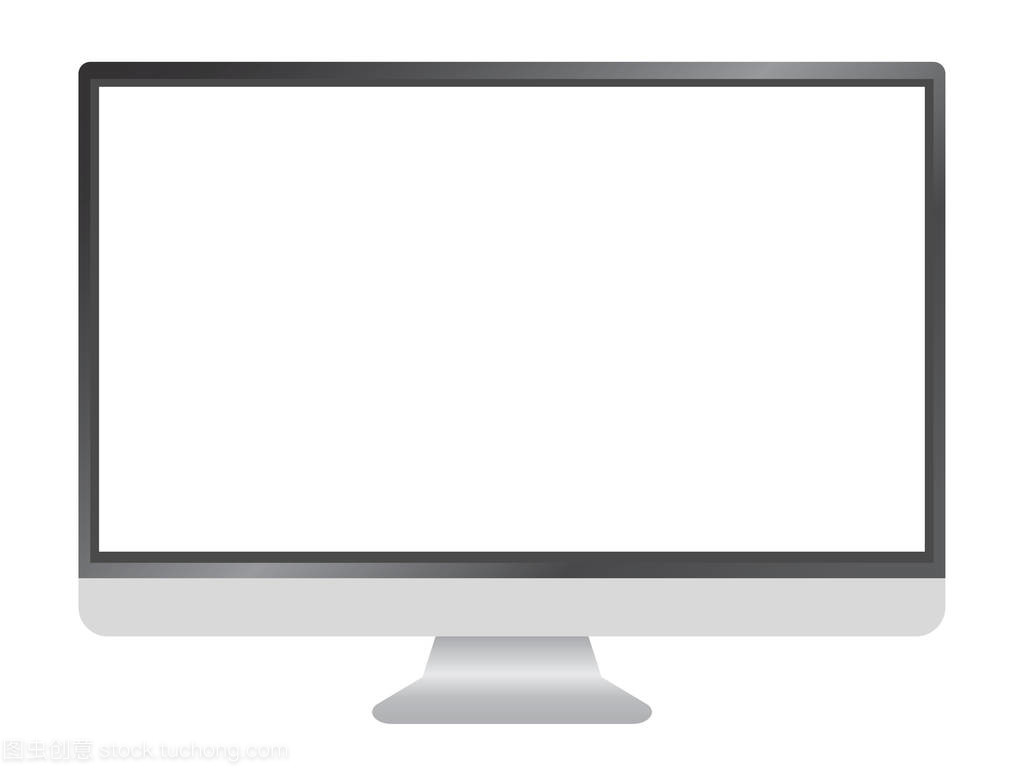 孤立矢量 銀色16:9寬屏電腦的極簡(jiǎn)美學(xué)